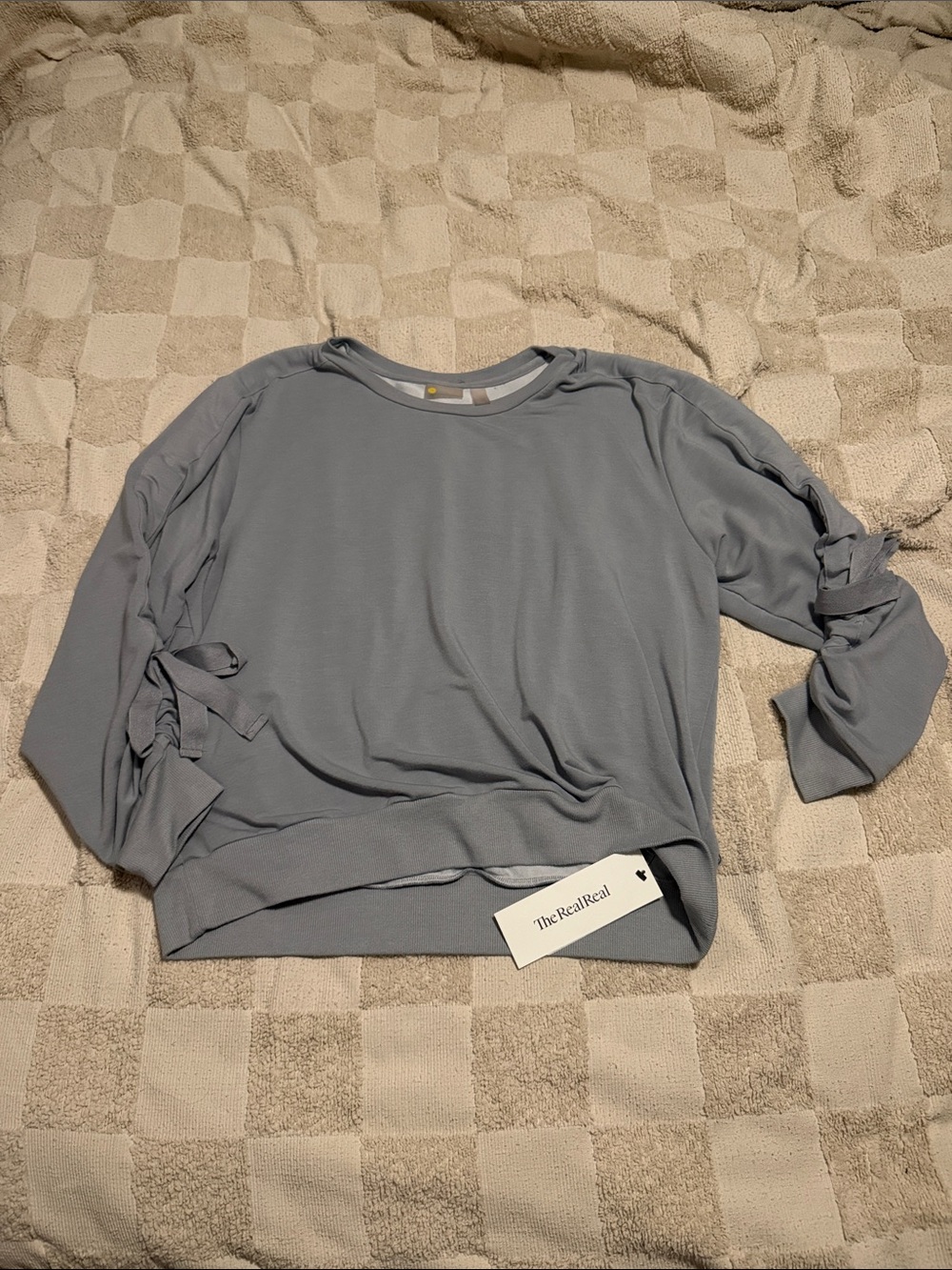 Zella Light Blue Tie-Sleeve Sweatshirt